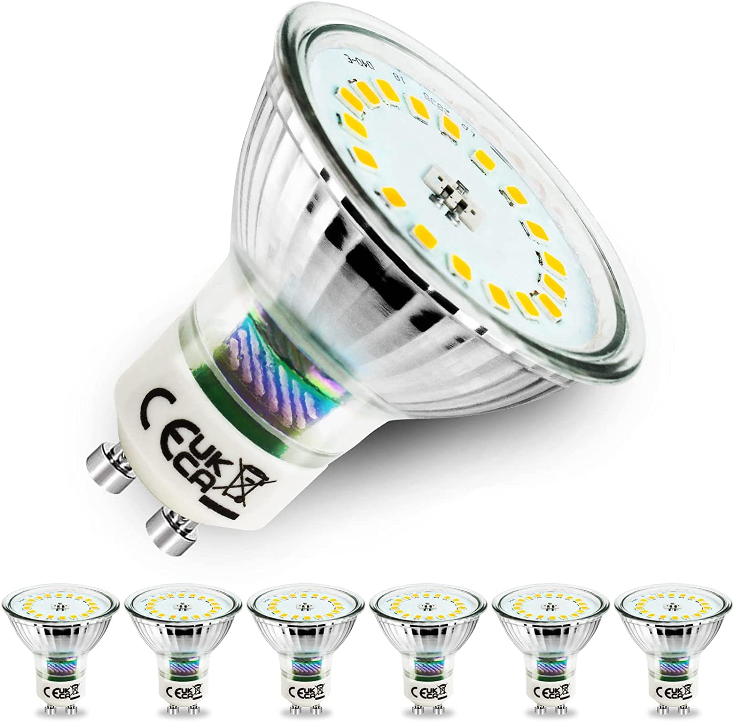 Lampadina LED GU10 Bianco Caldo 10W, GU10 LED Lampadine Equivalente alogeno 100W alogena Base 3000K Vetro 1050LM Lampada luminosa 230V Angolo astratto 120° Non dimmerabile 10 Pezzi