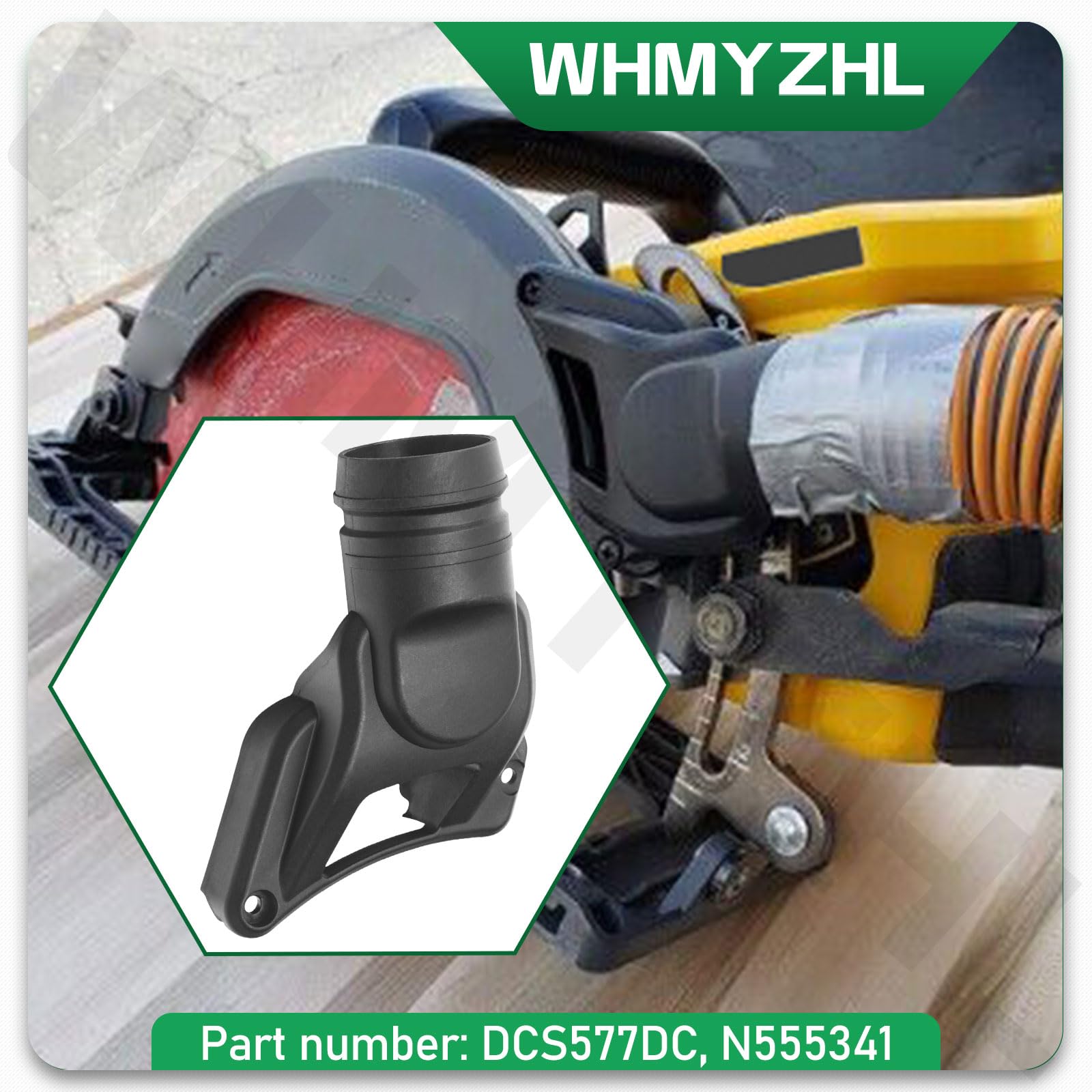 DCS577DC - Adaptador de recogida de polvo para sierra Dewalt de 7-1/4 pulgadas, adaptador de recogida de polvo para mangueras de 1-1/2 pulgadas de diámetro