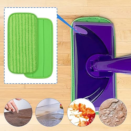 Miniatura 6 de Almohadillas de microfibra compatibles con Swiffer WetJet, accesorios de repuesto para limpiar suelos de madera dura, almohadillas reutilizables