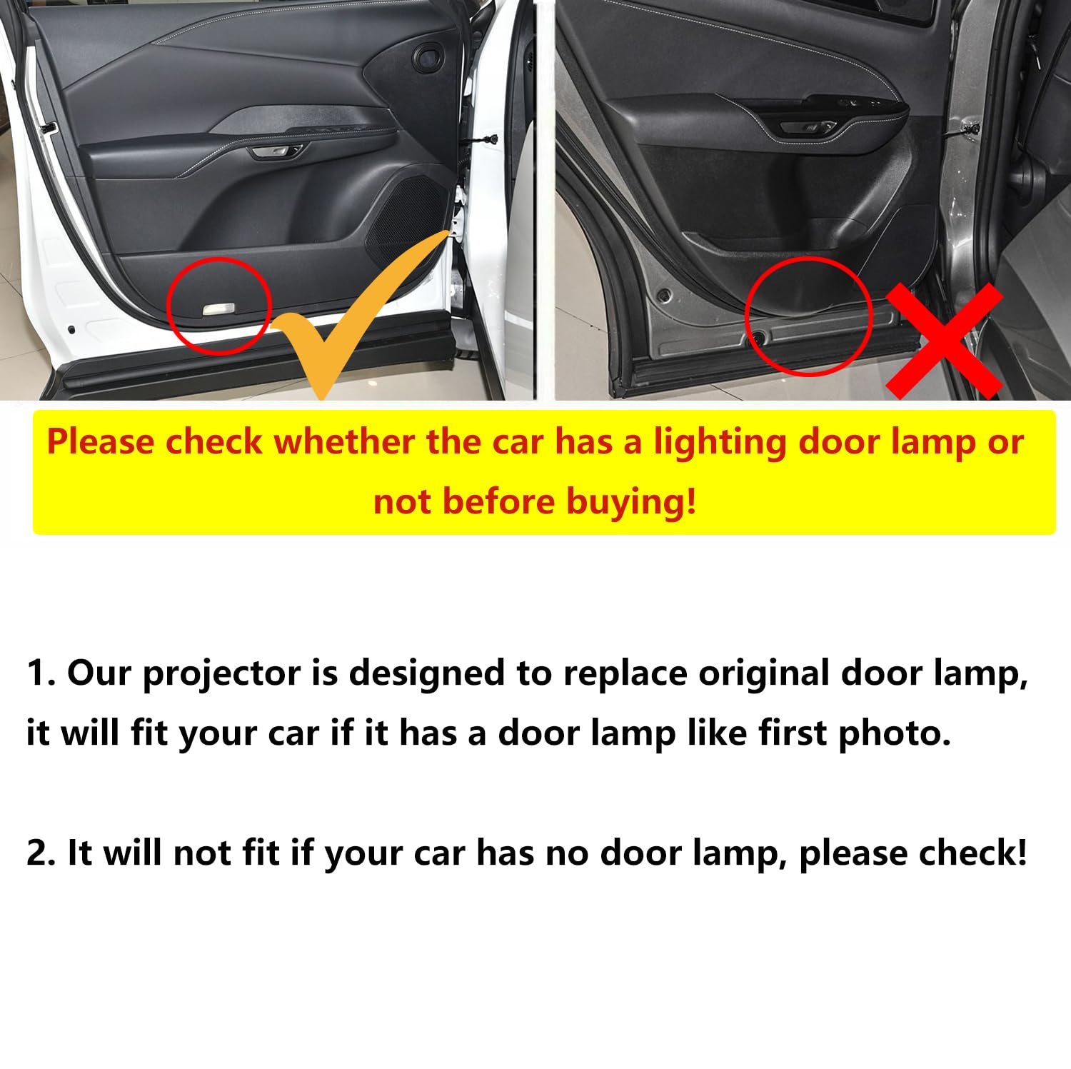 2Pcs Car Logo Door Light LED Projector Courtesy Ghost Shadow Welcome