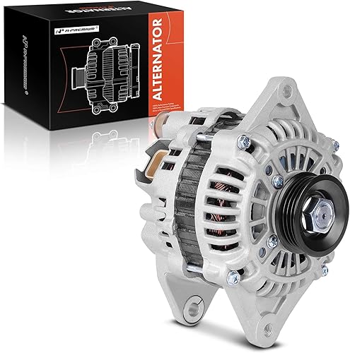 A-Premium Alternador compatible con Ford Probe 1993-1997 y Mazda 626 1993-2002, MX6 1993-1997, 2.0L, 12V 80A polea de 4 ranuras en sentido horario,