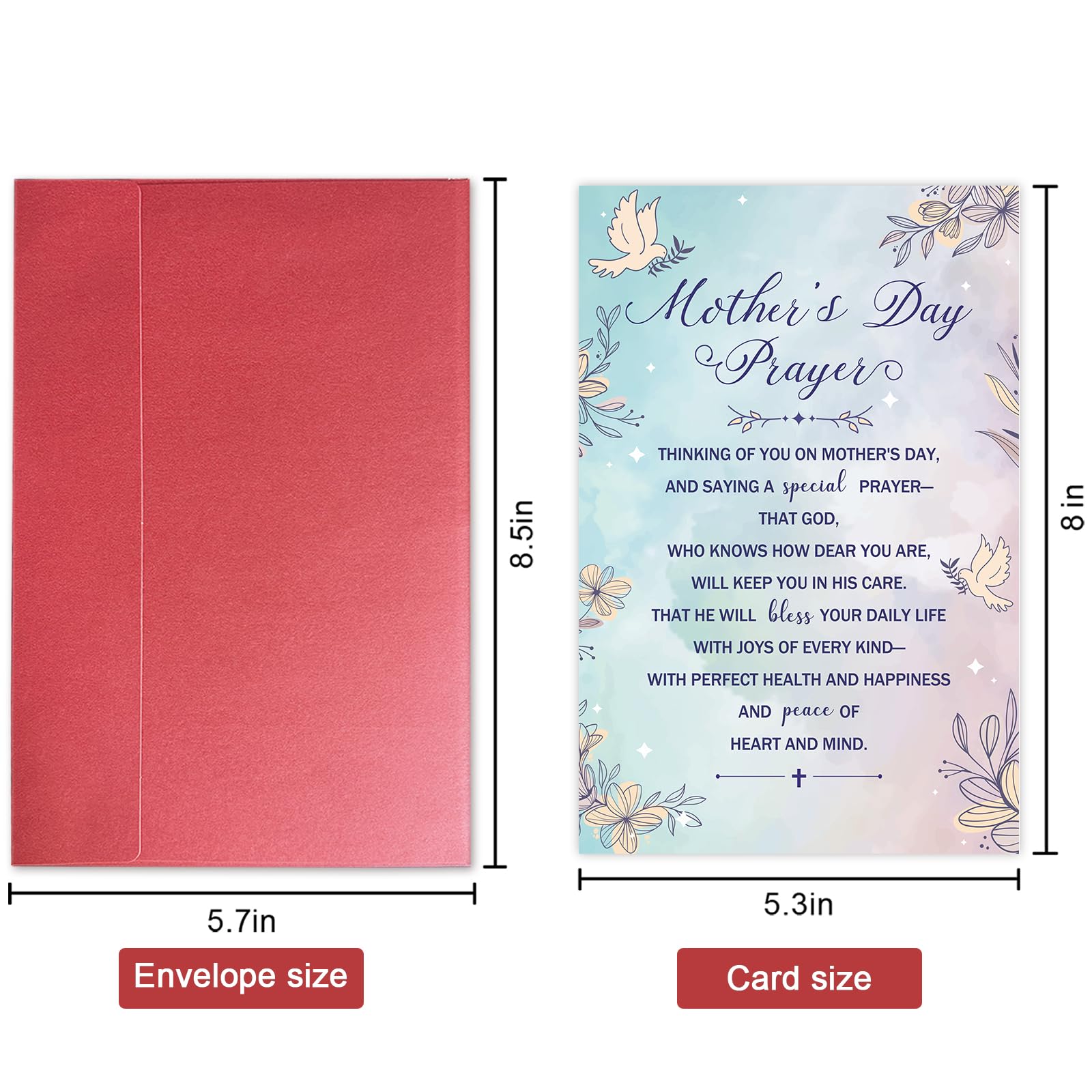 SuperShunhu Religious Mother’s Day Prayer Card, Christian Blessings Card for Mom, Faith-Based Mother’s Day Card with Prayer & God’s Love, Blessed Mother’s Day Wishes