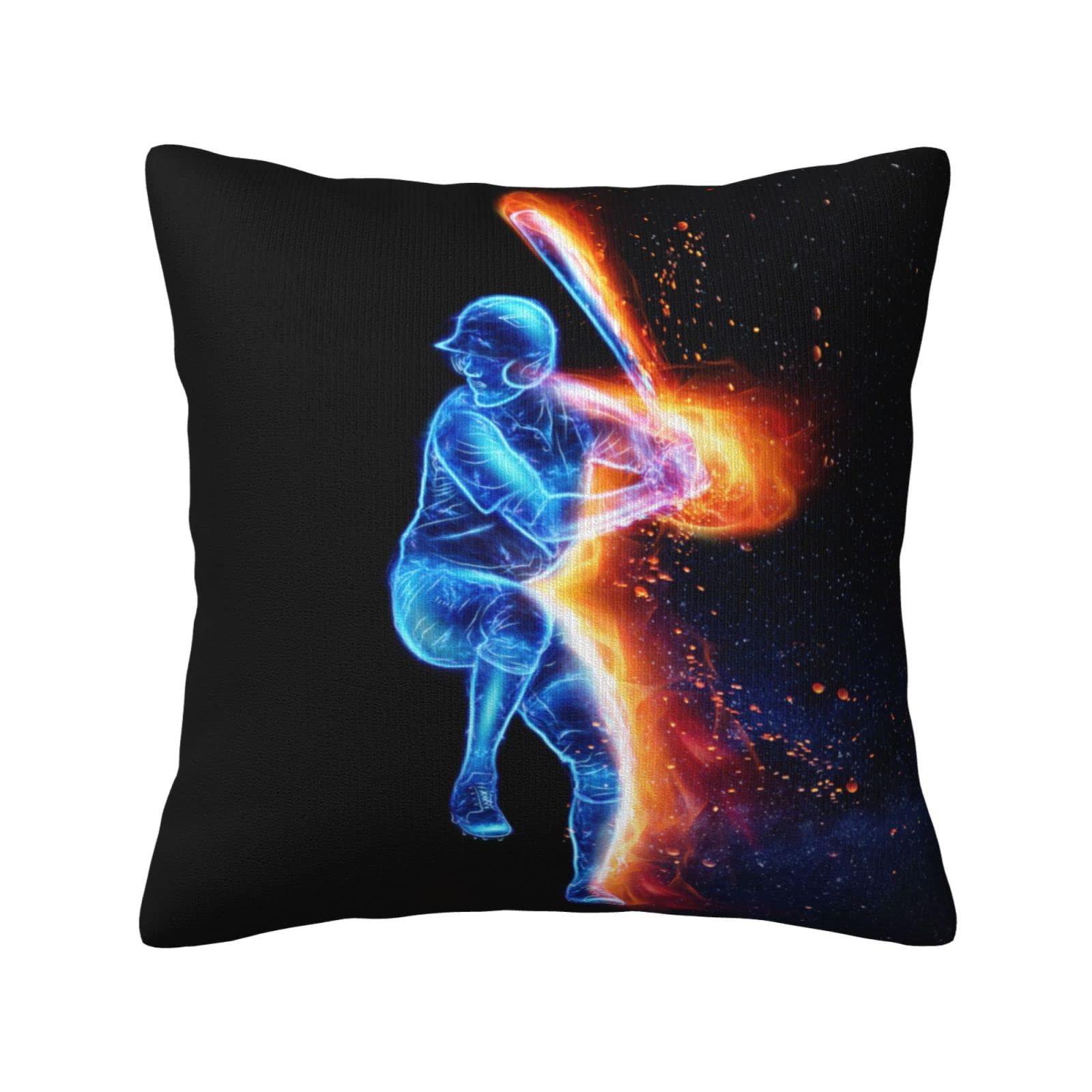 SNAPMADE Baseball-Themed Throw Pillow Covers for Boys Girls Room Cool Sports Style Black Blue Pillowcase Cushion Covers with