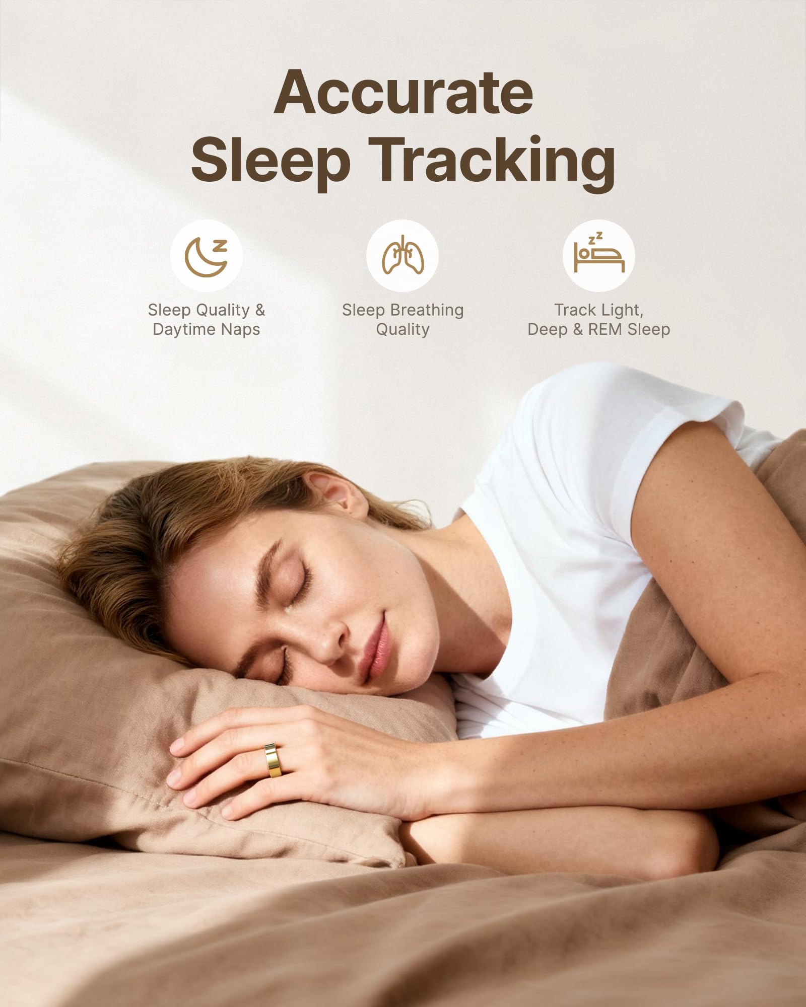 Anello intelligente per donne e uomini, impermeabile fino a 5 ATM, con monitoraggio dell'ossigeno nel sangue e della frequenza cardiaca, gestione del sonno e dello stress, previsione del ciclo