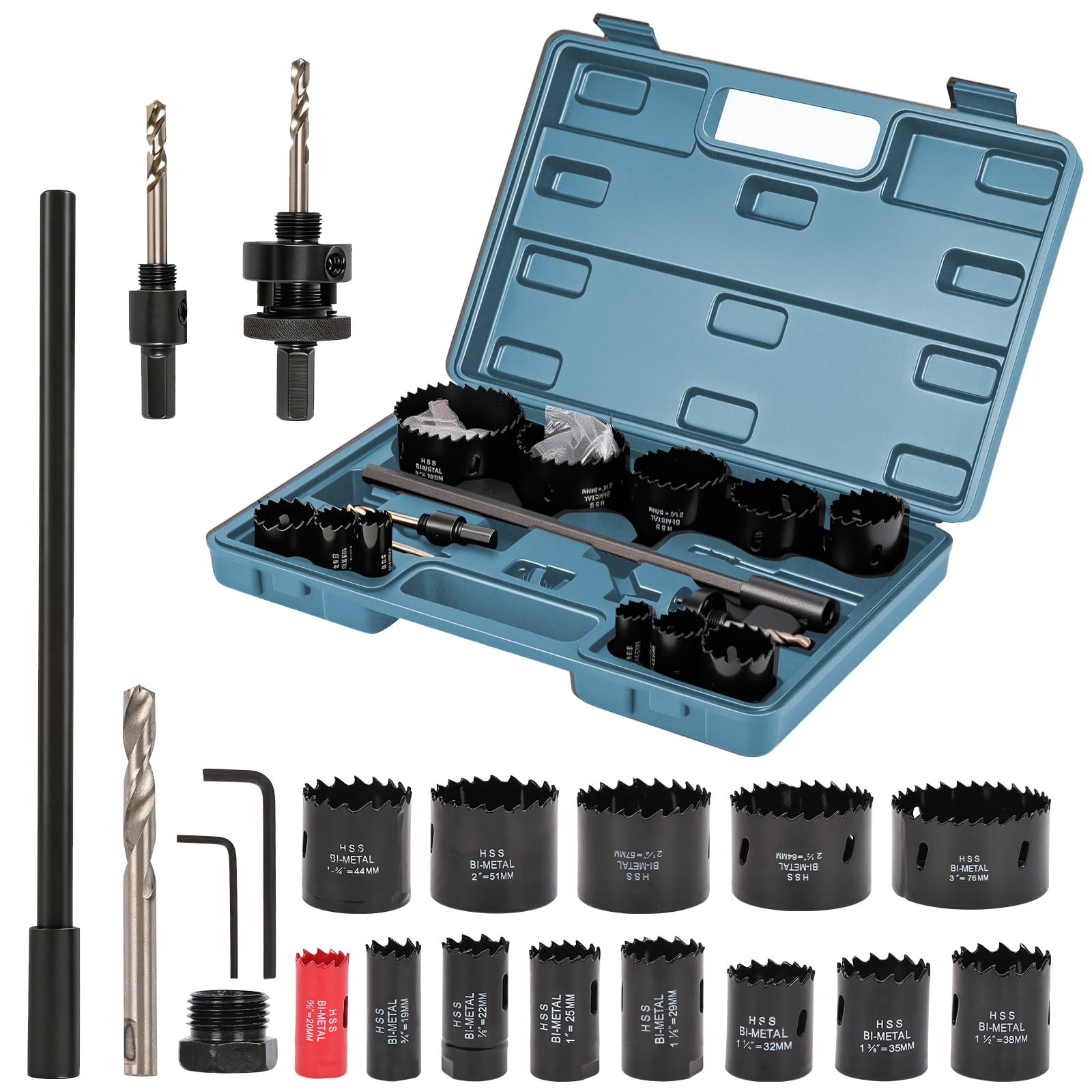Coffret Scie Cloche Bi‑métal 20 PCS Ø19–76 mm