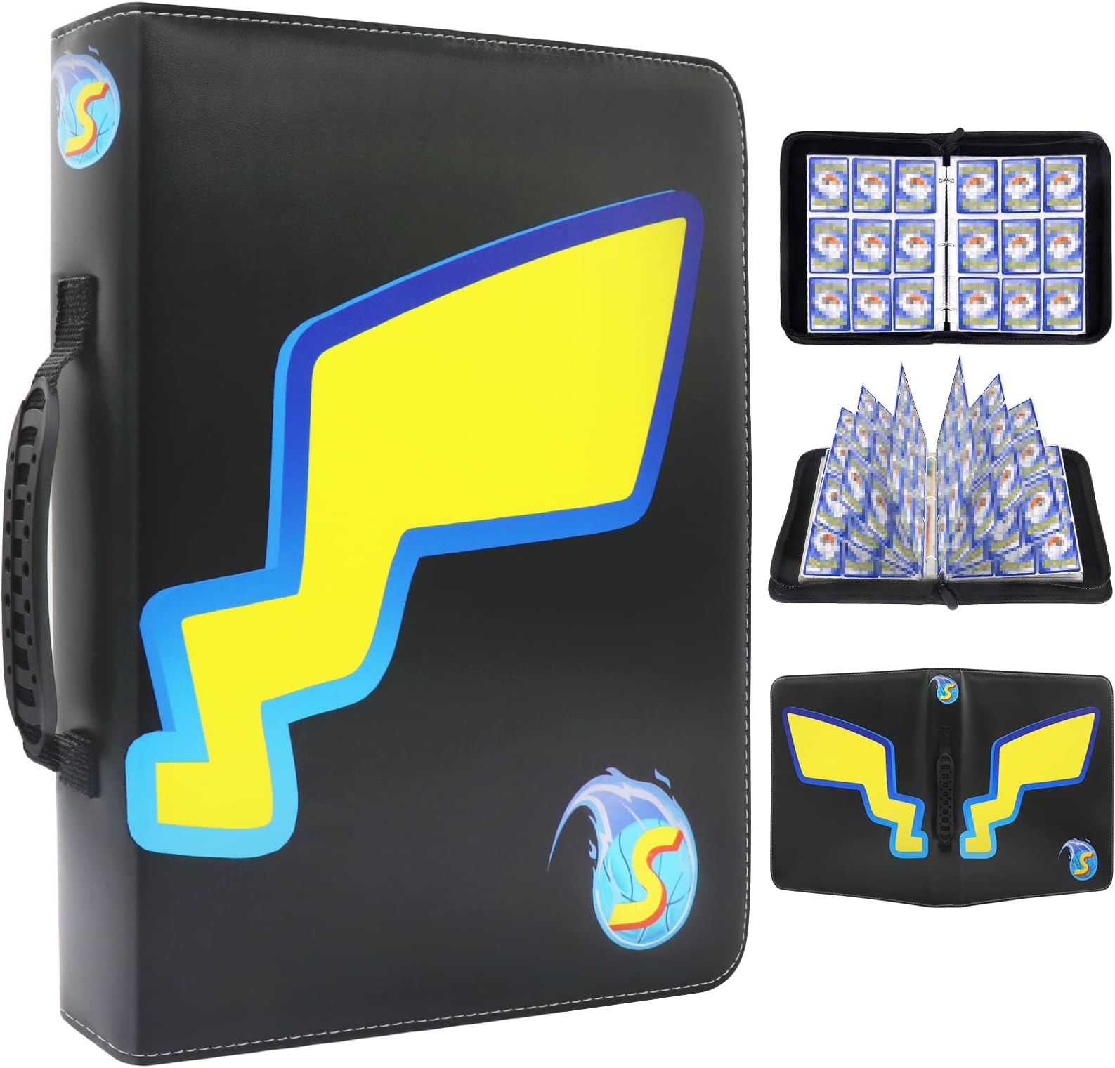 Trading Card Album, 9 Pocket Pokemon Card Binder Album, 720 Side Loading Pocket Waterproof Album Folder