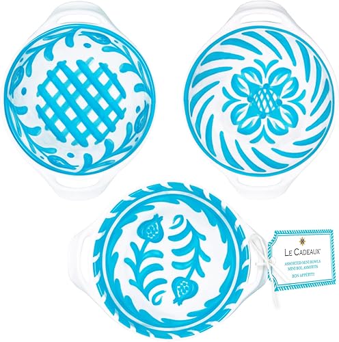 Miniatura 5 de Le Cadeaux Juego de 3 cuencos con mango de melamina de 6 pulgadas, Benidorm