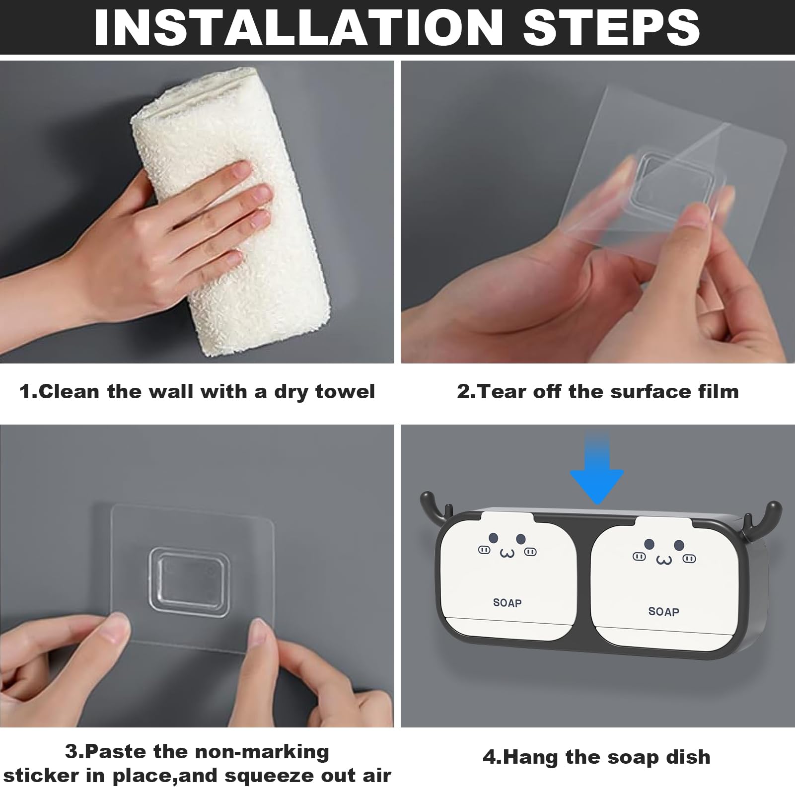 Wall Soap Dish Holder,Wall Mounted Soap Case Box - Image 4