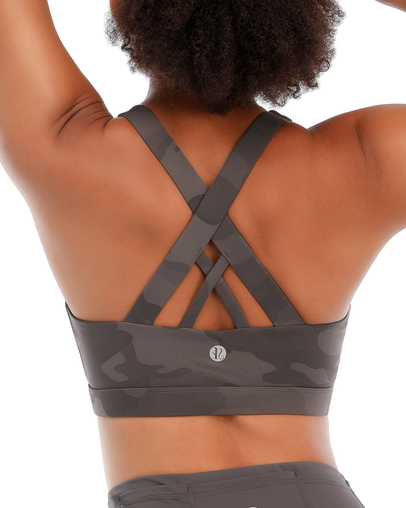 RUNNING GIRL Sports Bras for Women,Padded Strappy Sports Bras Criss-Cross Back Medium Support Sports Bras with Removable Cups