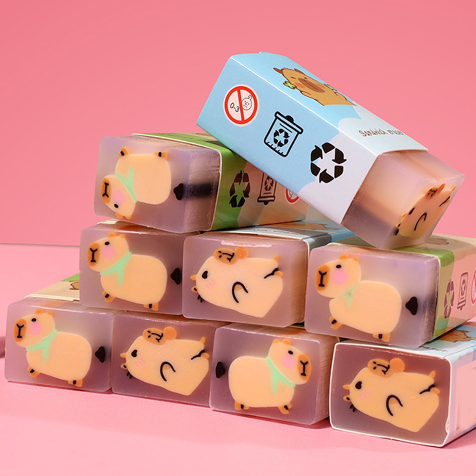 36 gomme colorate per cancellare a forma di animale, per studenti, bambini, aula, ricompensa, PVC, gomma morbida