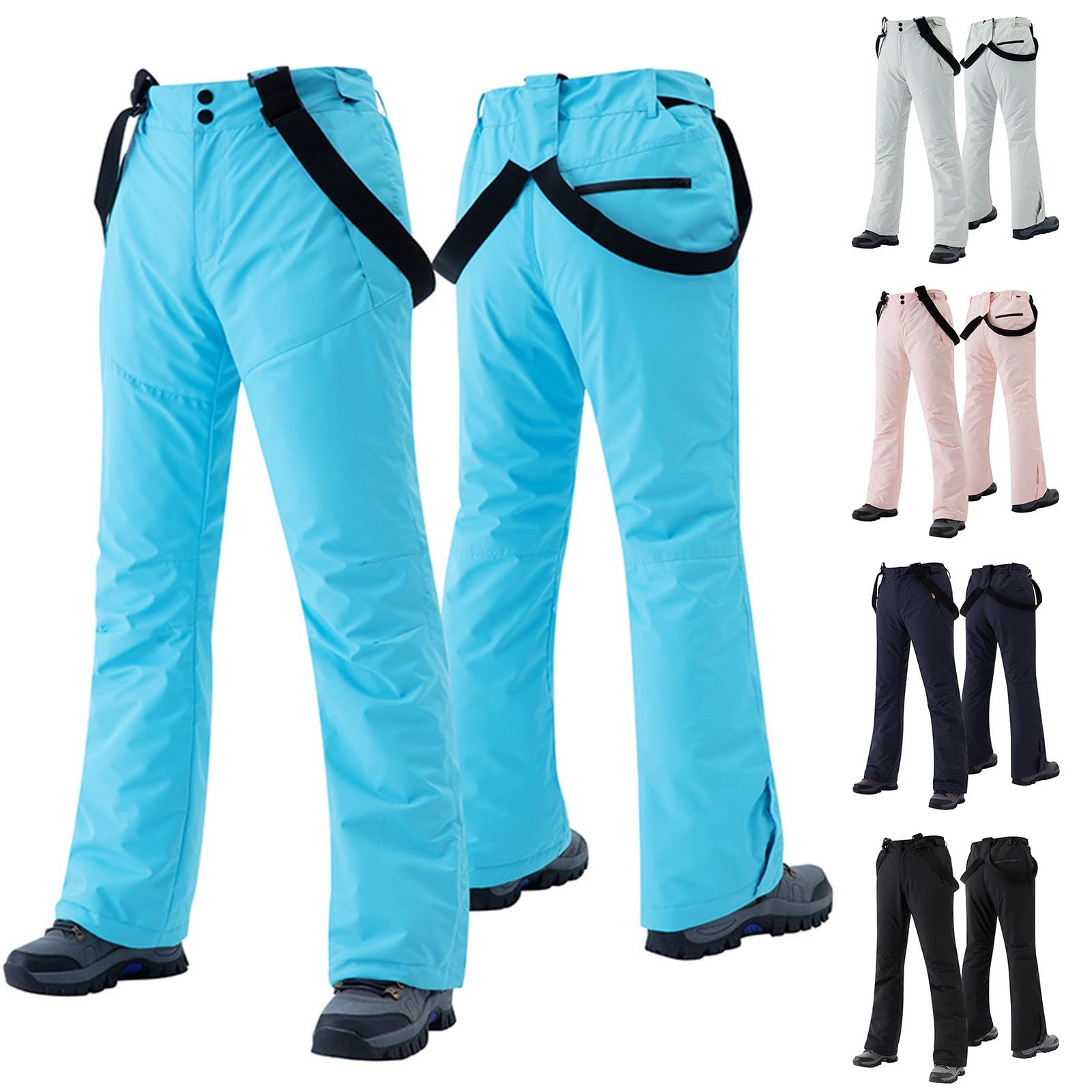 Pantaloni da sci da donna, invernali, da snowboard, da trekking, con pantaloni da neve, impermeabili, da uomo, per campeggio, neve, sci, set da neve