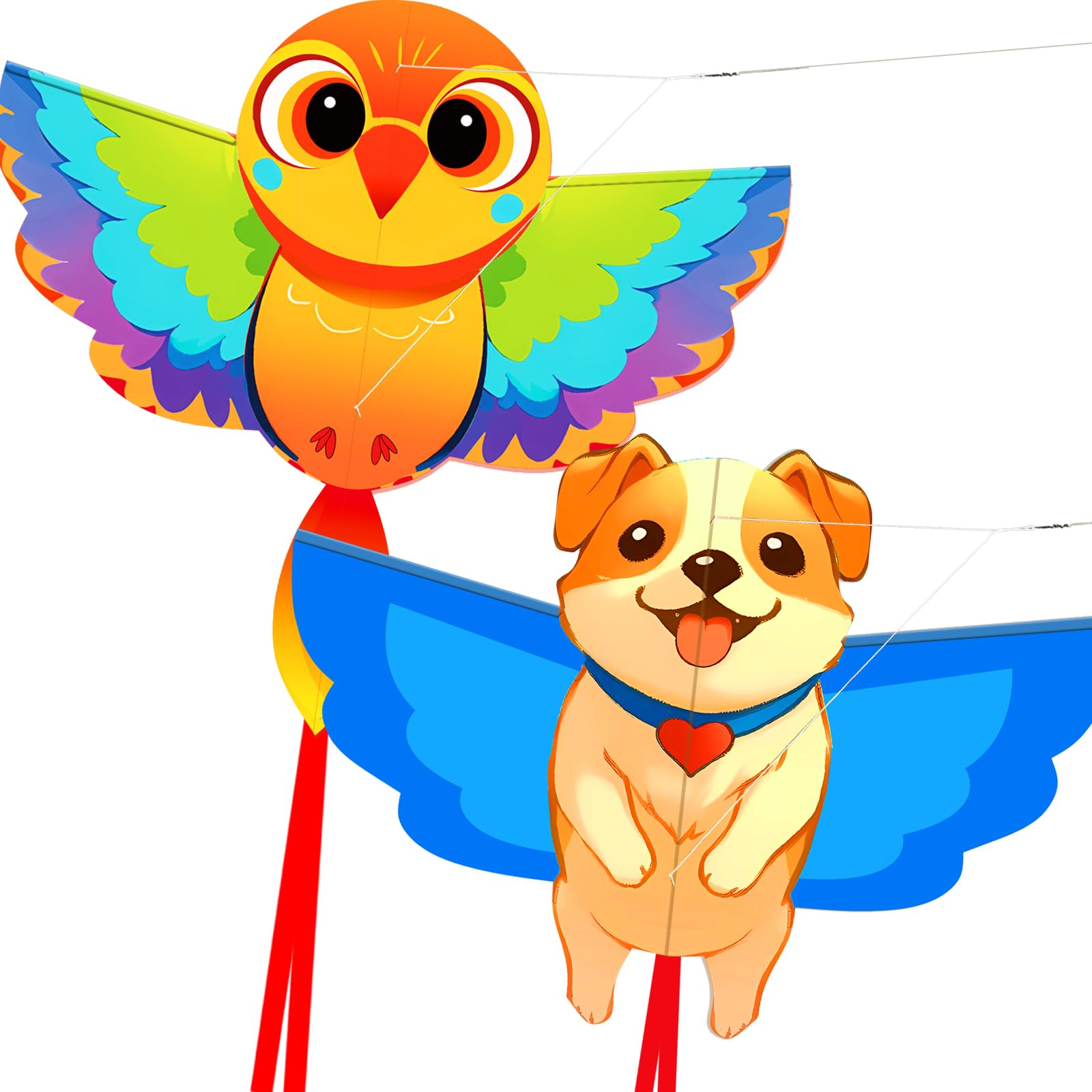 Touch the sky Dog & Bird Kite for Adults, Easy to Fly, Exquisite Fabrics and Unique Structure Design, Excellent Outdoor Games and Activity Toys, Suitable for Beginners.