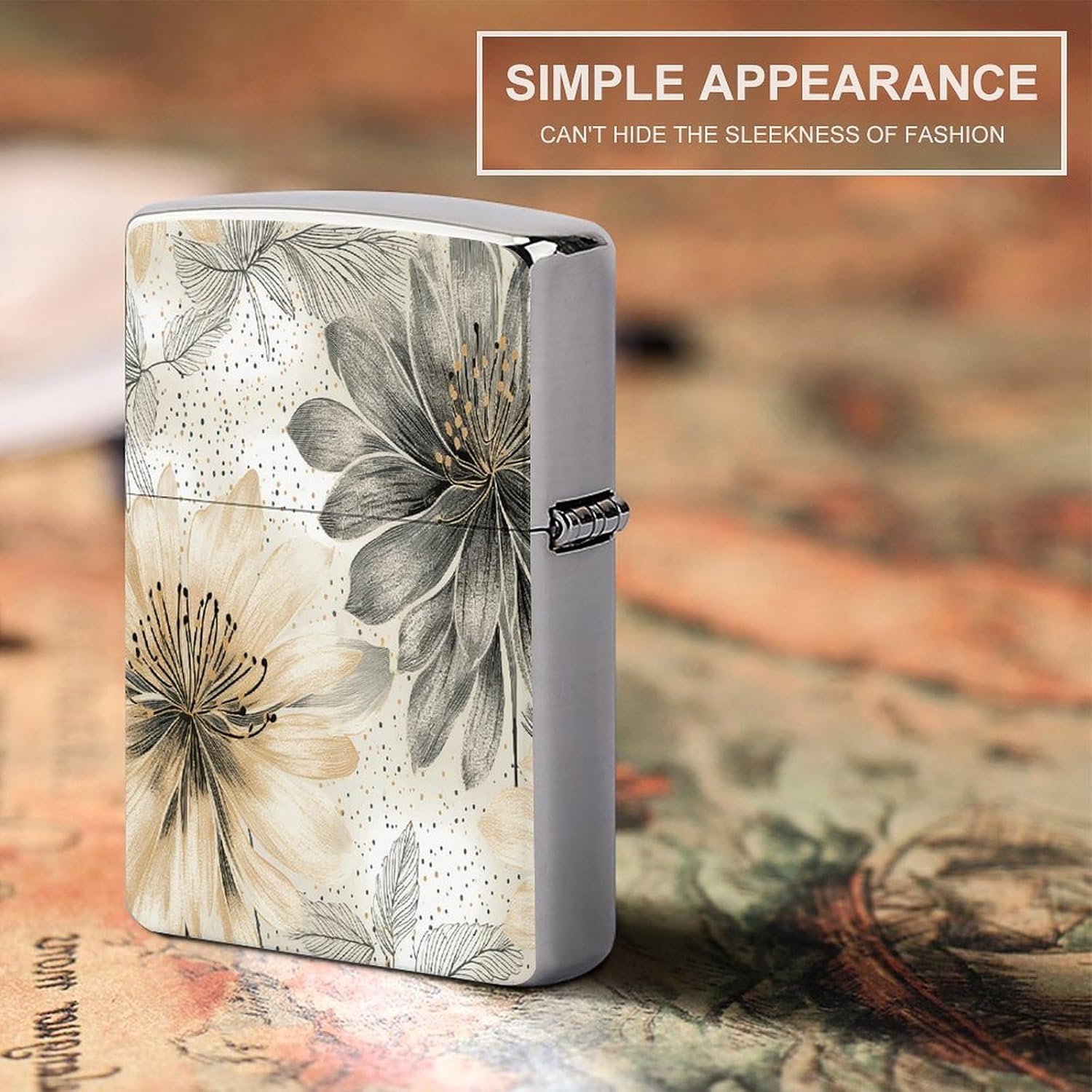 Beige and White Stripes Lighter Case Cover Lighter Shell