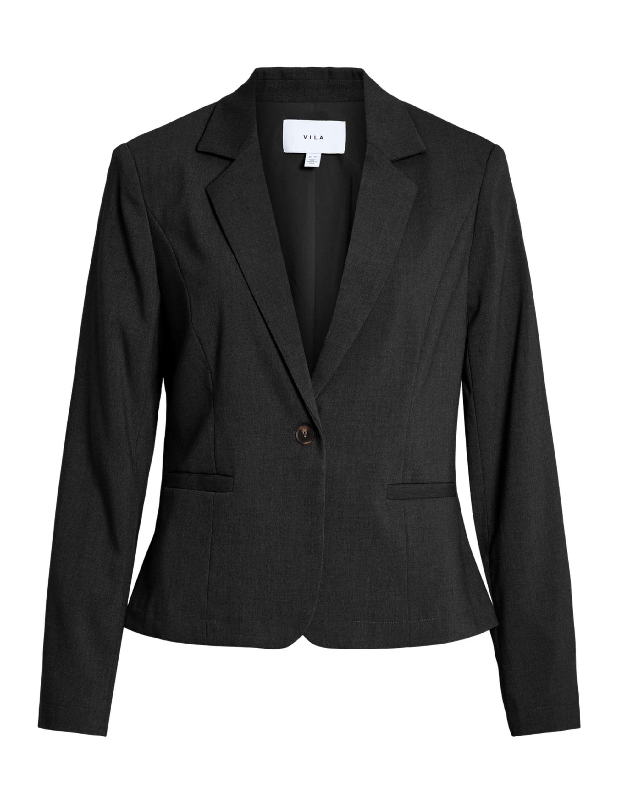 Vila Visiffe Fitted L/S Blazer, Black Beauty, 8