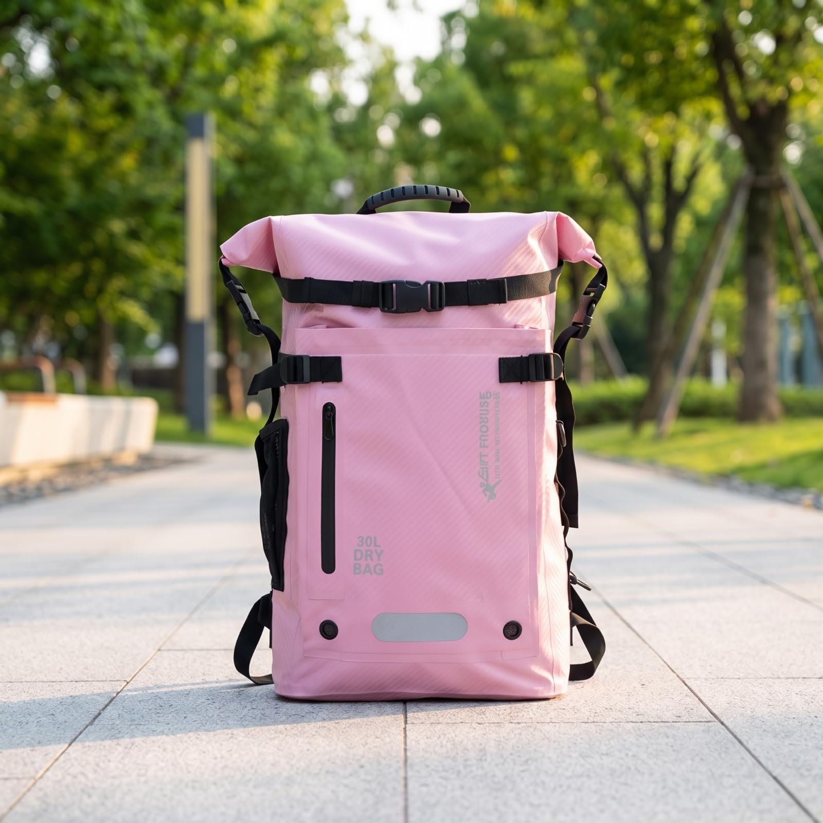 Zaino Impermeabile Galleggiante Zaino Roll-Top Antigraffio Sacca Stagna con per Viaggiatori, Escursionisti, Borsa Impermeabile Da 30L, Array, Verde Scuro