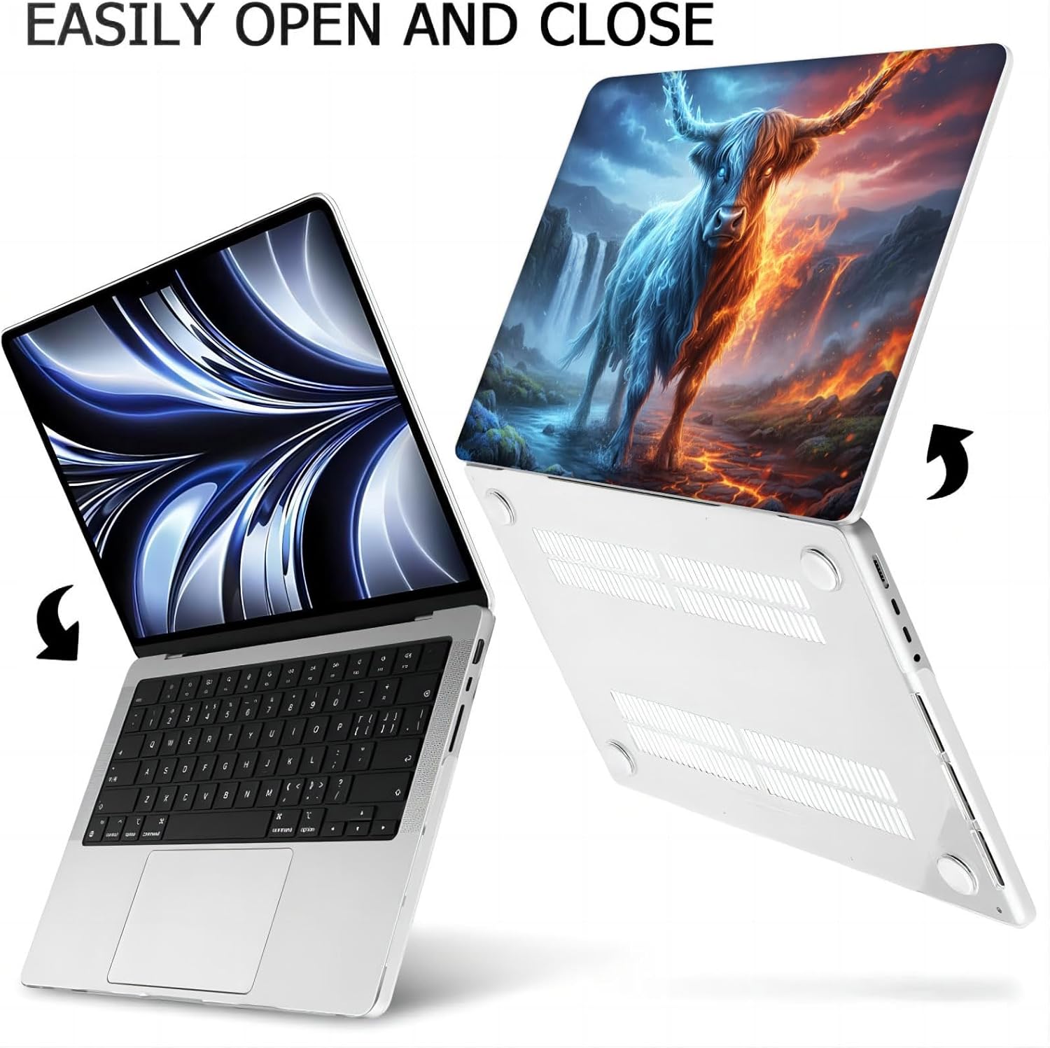 Compatible with MacBook Neo 13-inch, Hard Shell Case with Keyboard Cover and Screen Protector (A3404 A18 Pro chip, 2026 Release) - Highland Cow MC21523