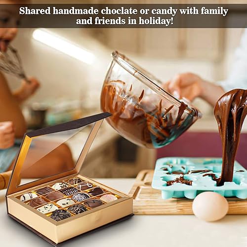 Miniatura 4 de Cajas vacías de chocolate, embalaje reutilizable con ventana, divisores y cierre magnético para golosinas y regalos, dulces, tarjetas de regalo (16