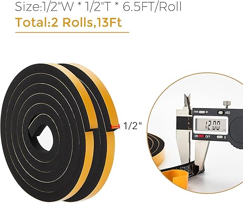 Vista 33 de Ravinte Tira de sellado de puerta de burlete de 3 "x 1/8" x 10FT - Blanco