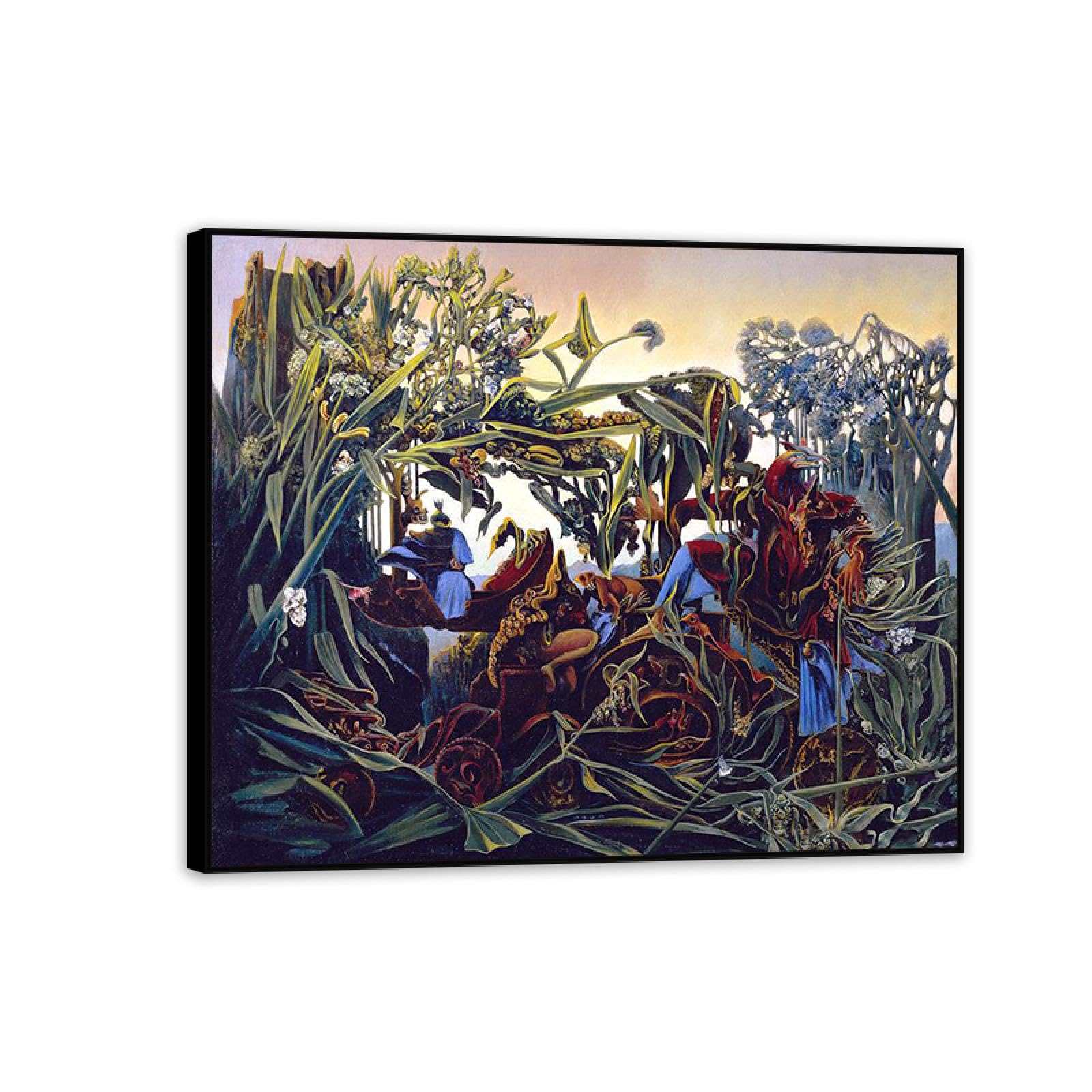 MYCGGDGH Max Ernst Canvas Wall Art Reproductions of Famous Paintings Nature at Dawn Surrealist Art Prints Max Ernst Abstract Pictures Wall Decor for Living room bathroom 40x30cm(16x12in) Black