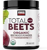 Force Factor Total Beets Organic Beetroot Powder - USDA Organic Vegan Gluten-Free Superfood, Unflavored 90 Servings