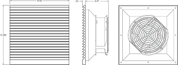 PFFP200-230 UL Type 1 | CFM Free Flow 300 | Voltage/Hz. 230 VAC 50/60 Hz | Rated Amps 0.2/0.22 | Temperature Range -40F to +158F | RPM 3300