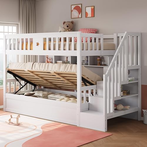 luckdect Lit superposé 90x200 avec échelle de Rangement, …