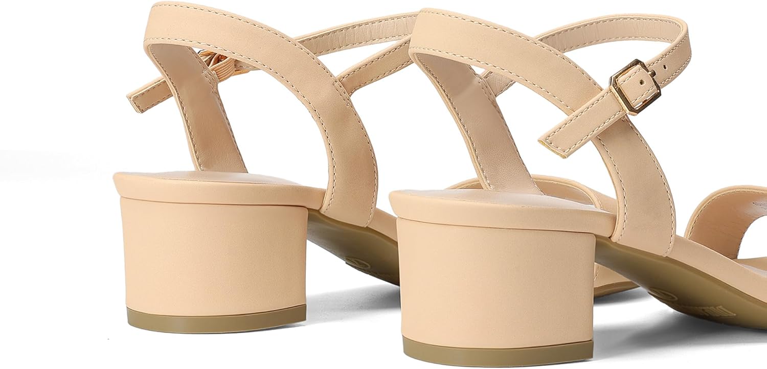 DREAM PAIRS Women's Low Heels for Women Classic Open Toe Ankle Strap Block Chunky Heel Sandals Holiday Party Wedding Dress Pumps Shoes - Image 6