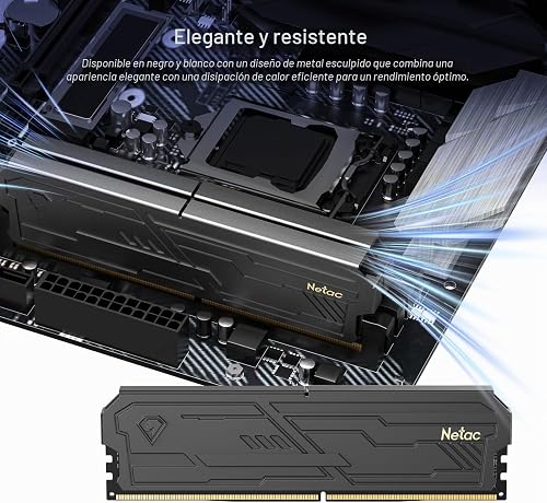 Netac DDR4 RAM 16 GB (2 x 8 GB) Kit 3200 MHz, DRAM 288 pin UDIMM memoria desktop, CL16 1.35 V Intel XMP 2.0 computer storage nero - 3