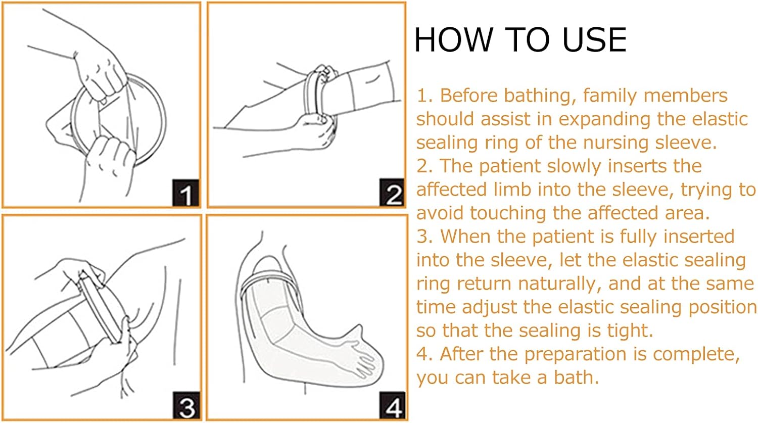 dult Full Leg C st Protector W terproof Widen Cover for Shower B th Wounds C re Supplies
