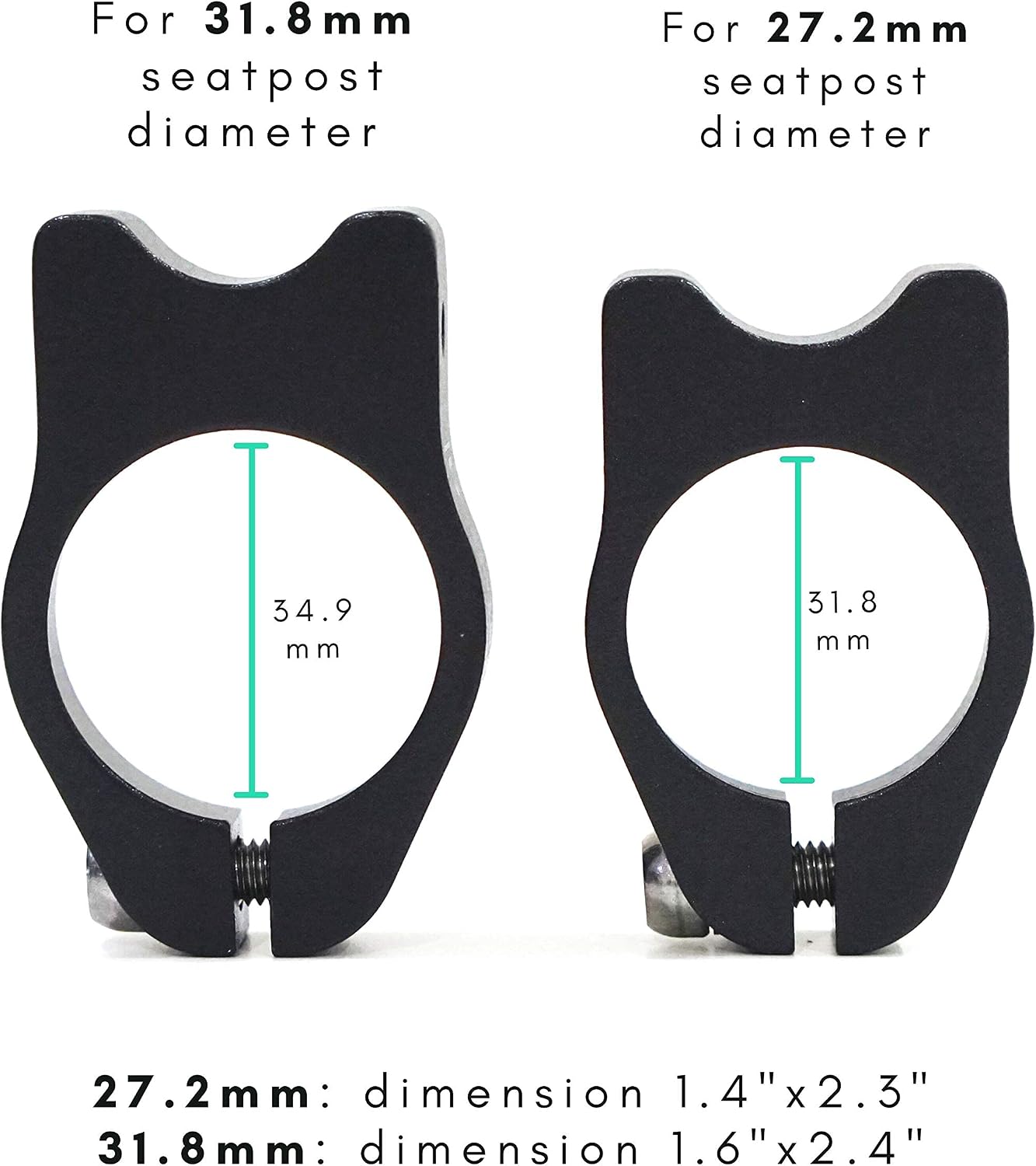 Vincita Rack Mount Seatpost Clamp Adapter with Rear Eyelets for 27.2mm Tube | Lightweight Alloy Carrier Mounting Solution for Road, MTB & Folding Bikes