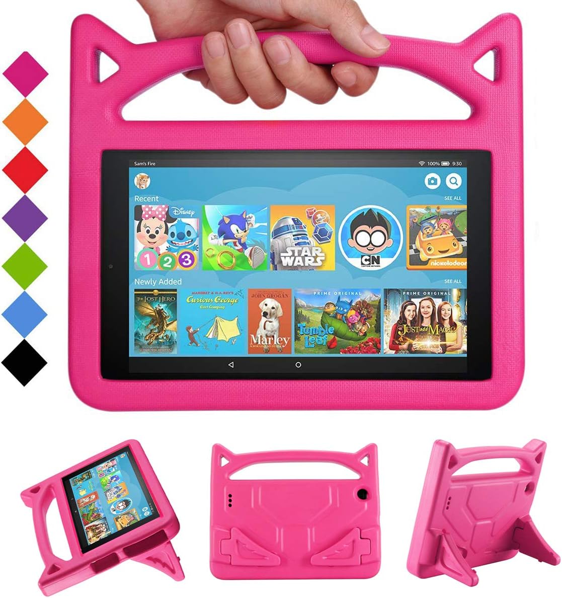 New Amazon Kindle HD 10 Tablet Kids Case, Mr. Spades Fire HD 10 Kid‘s Friendly Cases with Handle Stand, Light Weight Shock Proof Covers for Latest Model Fire HD 10 Tablet (9th/7th/5th Generation)