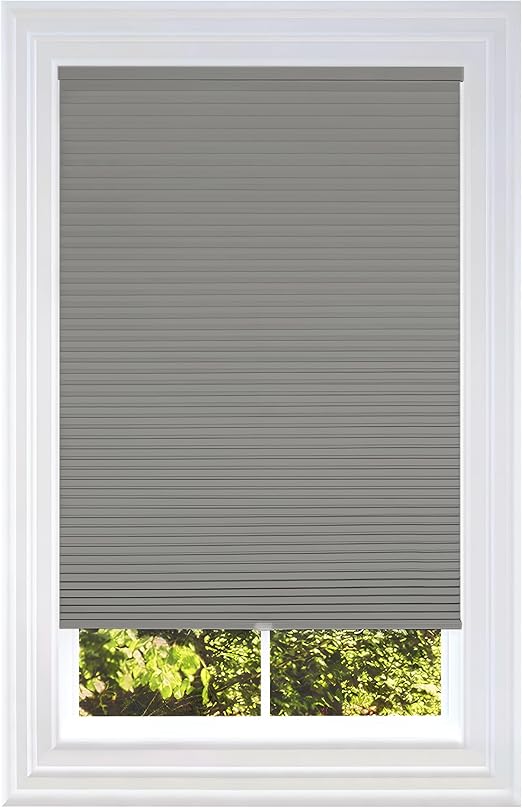 BlindsAvenue Cellular Honeycomb Cordless Shade, 9/16" Single Cell, Blackout, Antique Pewter, Size: 33.5" W x 72" H