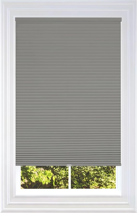 BlindsAvenue Cellular Honeycomb Cordless Shade, 9/16" Single Cell, Blackout, Antique Pewter, Size: 33.5" W x 72" H