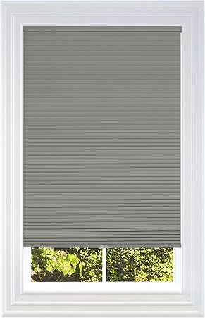 BlindsAvenue Cellular Honeycomb Cordless Shade, 9/16" Single Cell, Blackout, Antique Pewter, Size: 33.5" W x 72" H