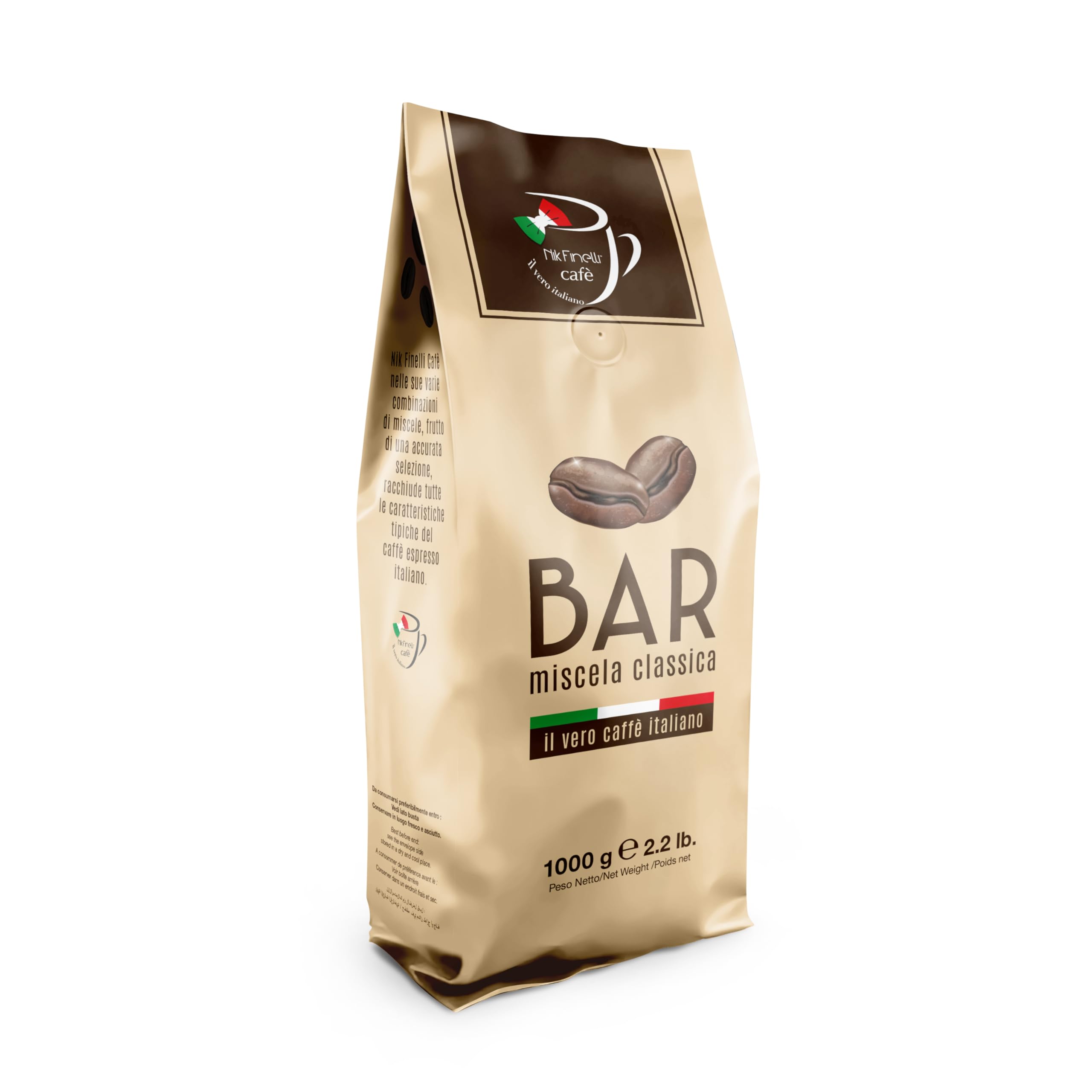 NIK CAFE' - Miscela Classica - caffe in grani tostato. Sua Eccellenza la robusta. 100% Robusta