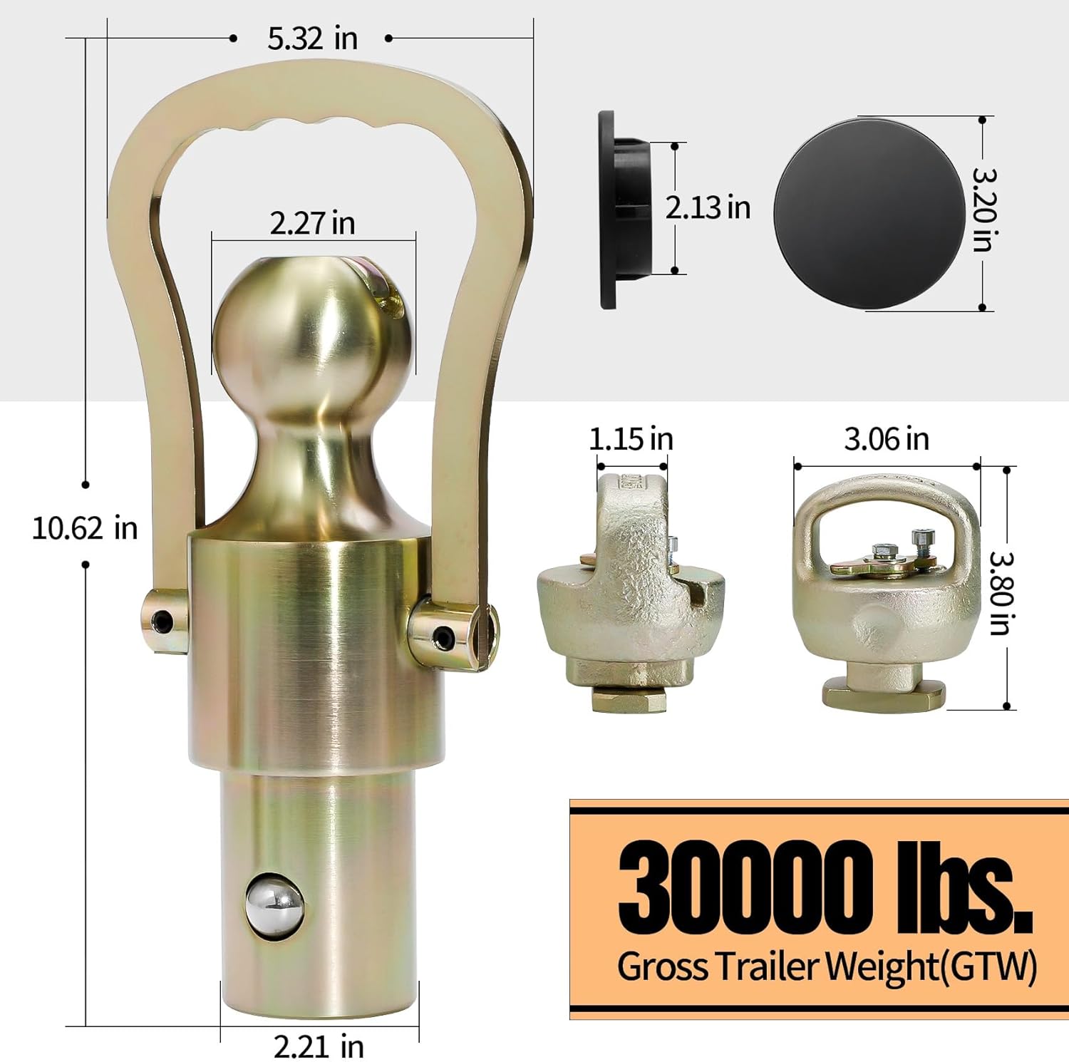 GNXA2061 Gooseneck Ball Kit, 2-5/16-Inch Ball with Safety Chain Anchors for Ram 2500/3500, Chevy Silverado & GMC Sierra 2500/3500 HD, Ford F-250/F-350/F-450