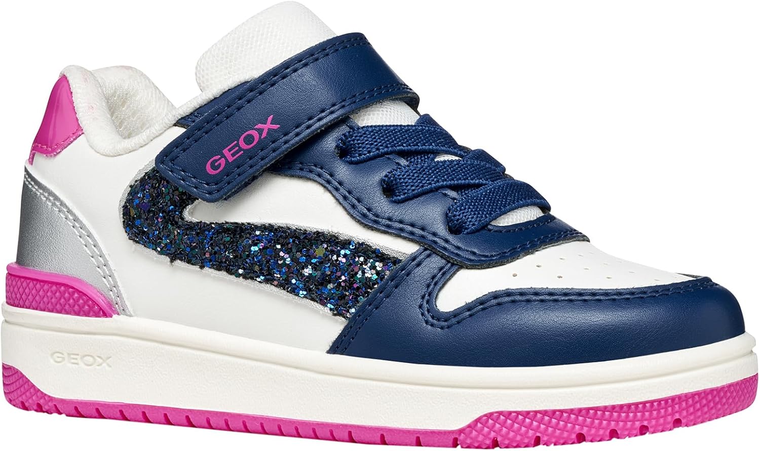 Geox J Washiba Girl A, meisjessneakers, Zwart, 37 EU