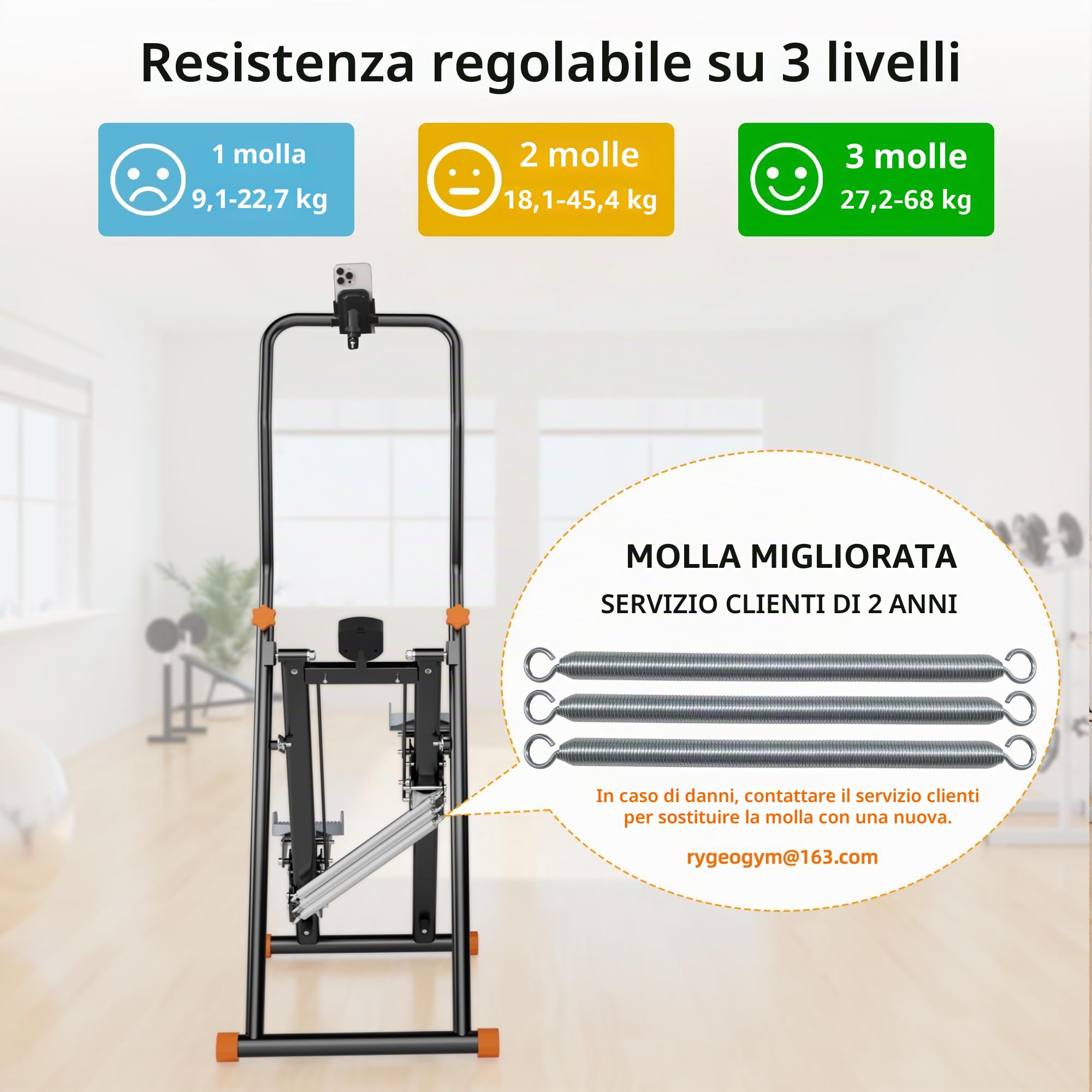 RYGEO, mini stepper pieghevole con scala verticale, macchina per esercizi a casa per addominali, glutei e gambe, cardio con resistenza regolabile