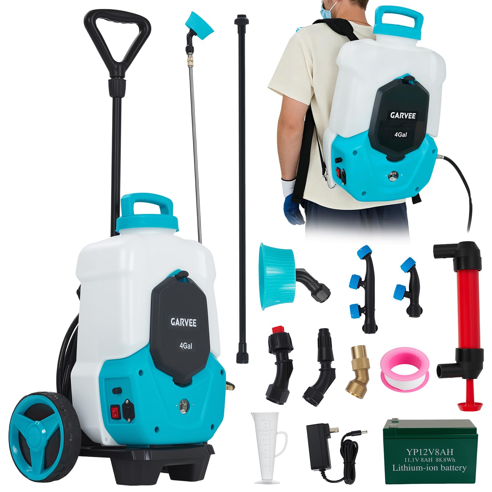 Garvee 4-Gallon Sprayer with Cart