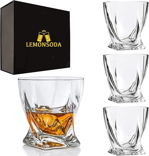 Miniatura 9 de LEMONSODA Vasos trenzados de alta calidad, elegantes vasos de whisky para whisky, malta individual, juego de vidrio antiguo en caja de regalo, vasos