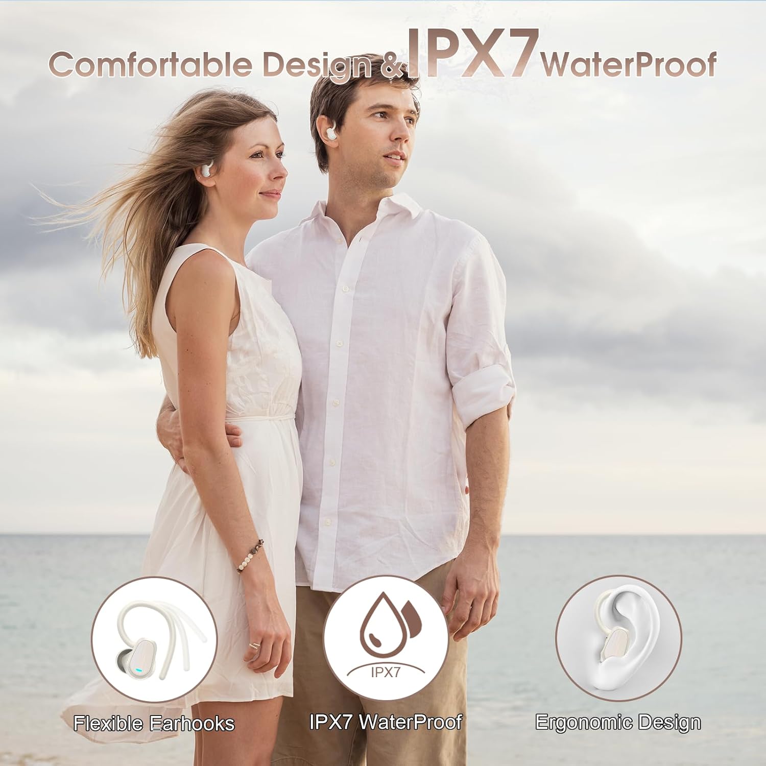 OYIB AI Language Translation Earbuds Real Time, 3-in-1 Translator Earbuds with 6 Translation Modes/164 Language, 50H Bluetooth 5.4 Headphones Translating Device for Travel/Business//Leaning, White - Image 6