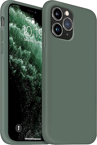 OUXUL - Funda de silicona líquida compatible con iPhone 11 Pro de 58 pulgadas funda protectora de cuerpo completo delgada interior de microfibra