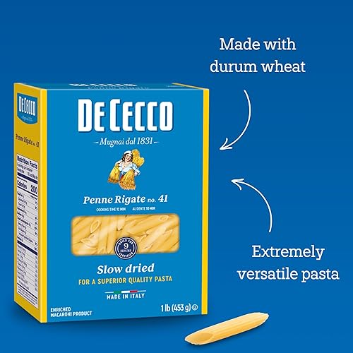 Vista 31 de De Cecco Farfalle - Pasta No. 93, 16 onzas, auténtica, de secado lento, hecha con trigo duro, pasta versátil para salsas y recetas, fabricada