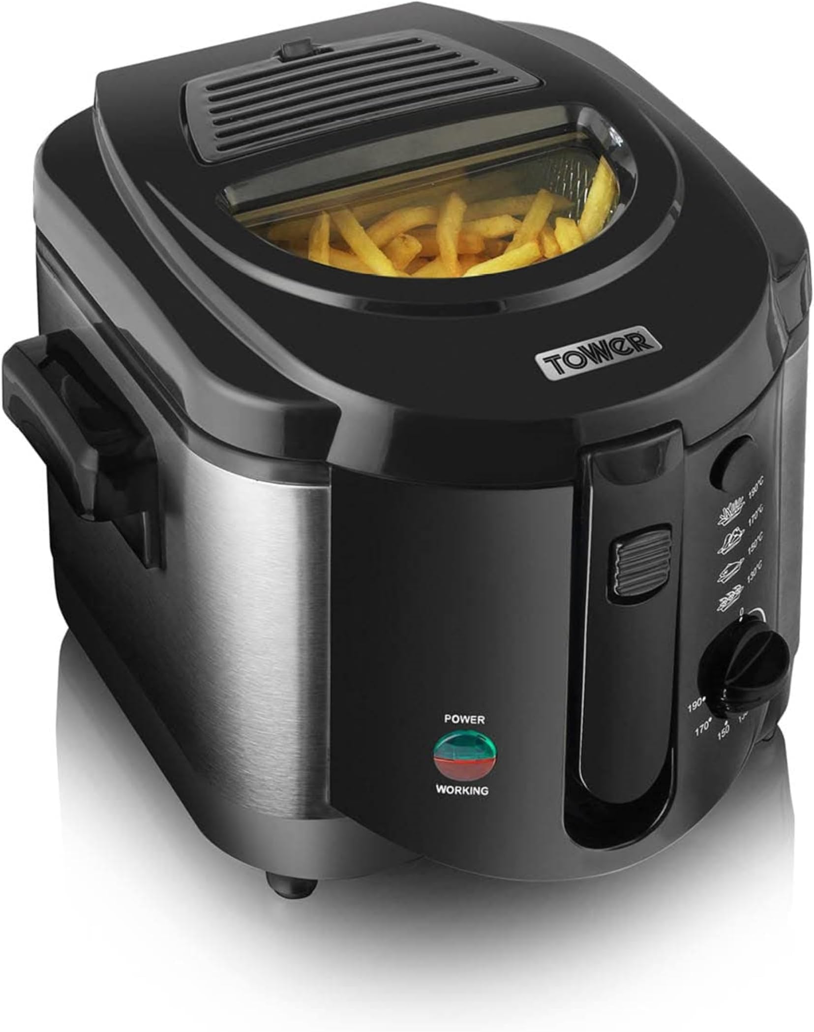 T17001 Deep Fat Fryer with Adjustable Thermostat, 2L, 1500W, Black