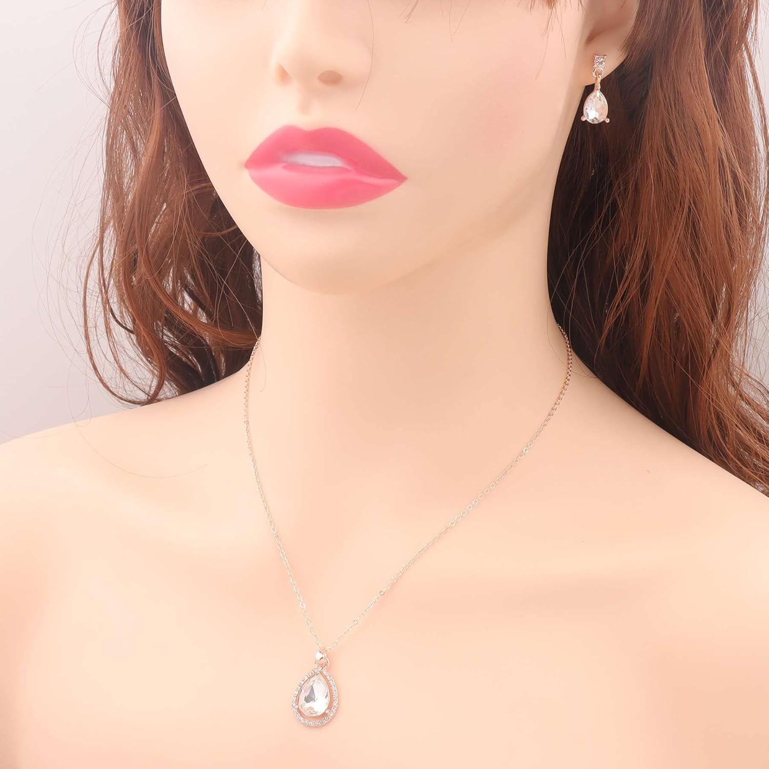 Bridesmaid Jewelry Set for Women Pendant 18K Gold & Silver & Rose Gold Pendant Necklace Earrings Bracelet Set,Dainty Gift for Wedding/Proposal/Party/Prom/Anniversary - Image 3