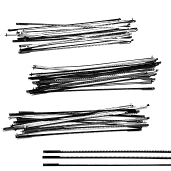 6-1/2 Inch Coping Saw Blades Pin End 45Pack 15 TPI/18 TPI/24 TPI, Scroll Saw Blades for Sawing Wood, Plastic, Non-Ferrous Metals