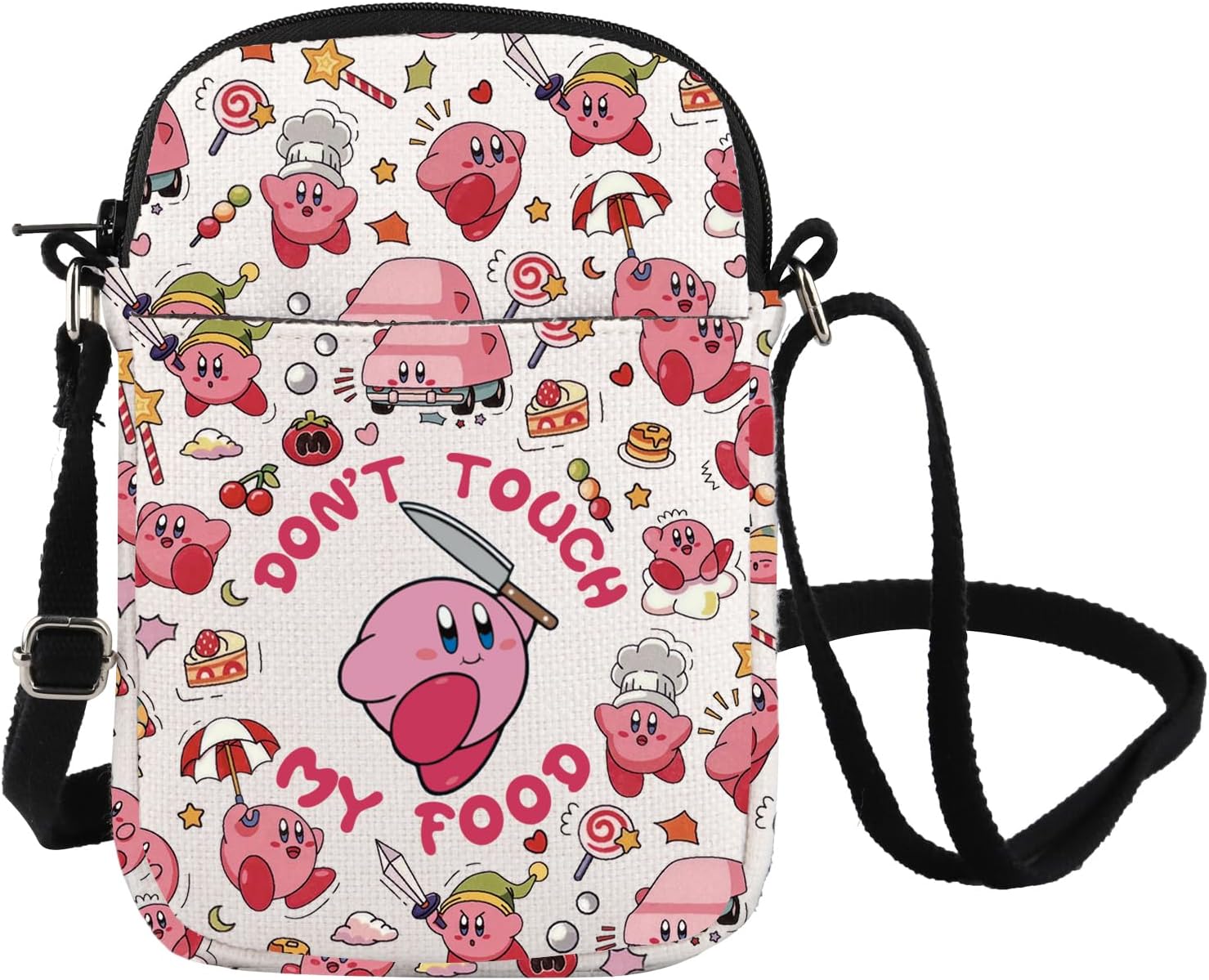 Adorable Pink Game Character Crossbody Bag Kawaii Animation Videogame Character Messenger Bag Anime Lover Gift