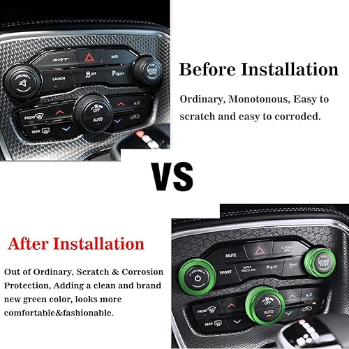 Miniatura 4 de Auprite Fundas de perilla de control de clima para accesorios Challenger 2015-2023 2024, para Dodge Charger 2015-2023 2024, para Dodge Chrysler