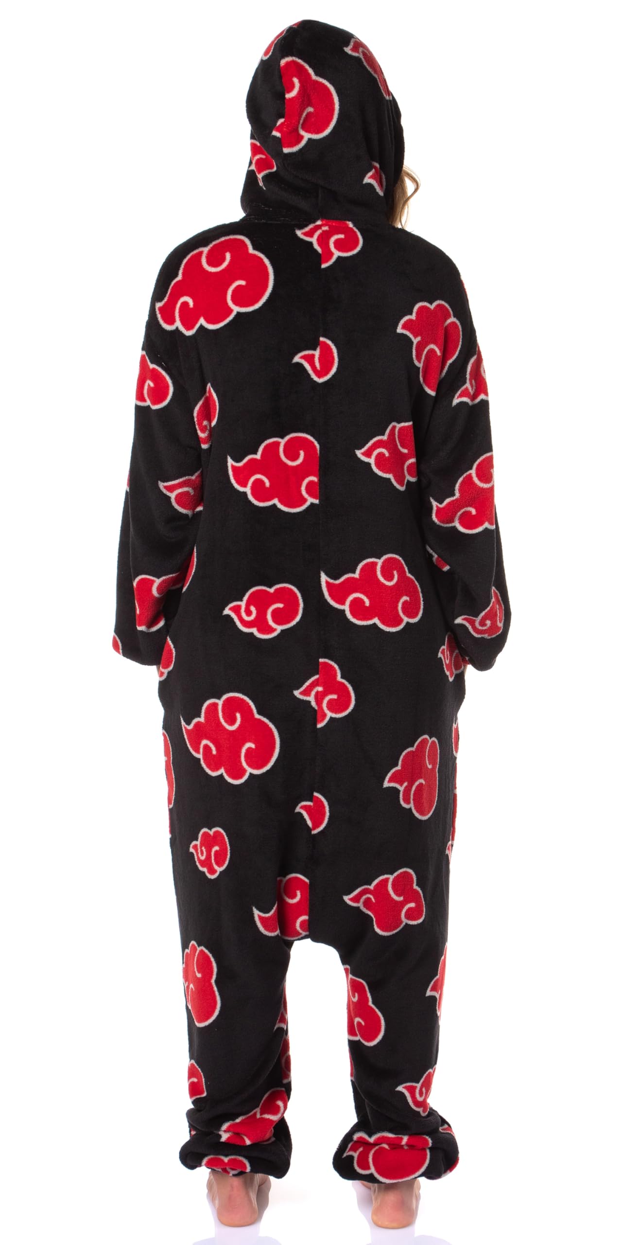 Bioworld Naruto Kigurumi Shippuden Akatsuki Nubes Rojas Anime Adulto Disfraz de pijama de una pieza para hombres y mujeres