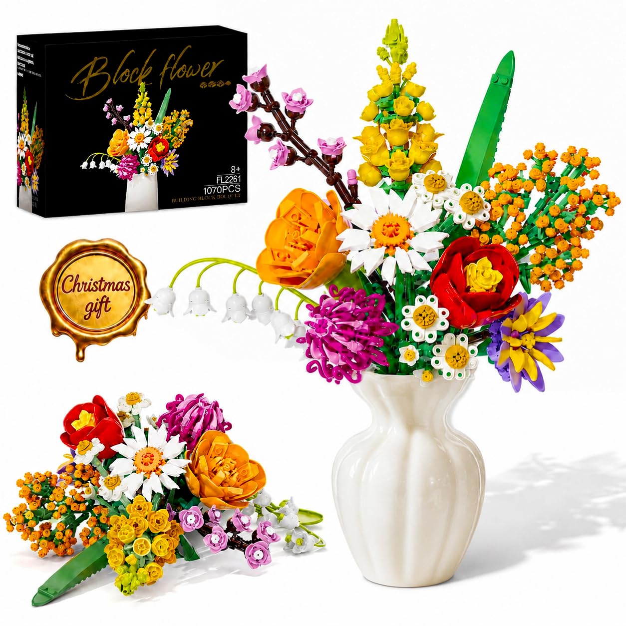 Amazon.com: Flowers Bouquet Building Set, 1070PCS Wildflower